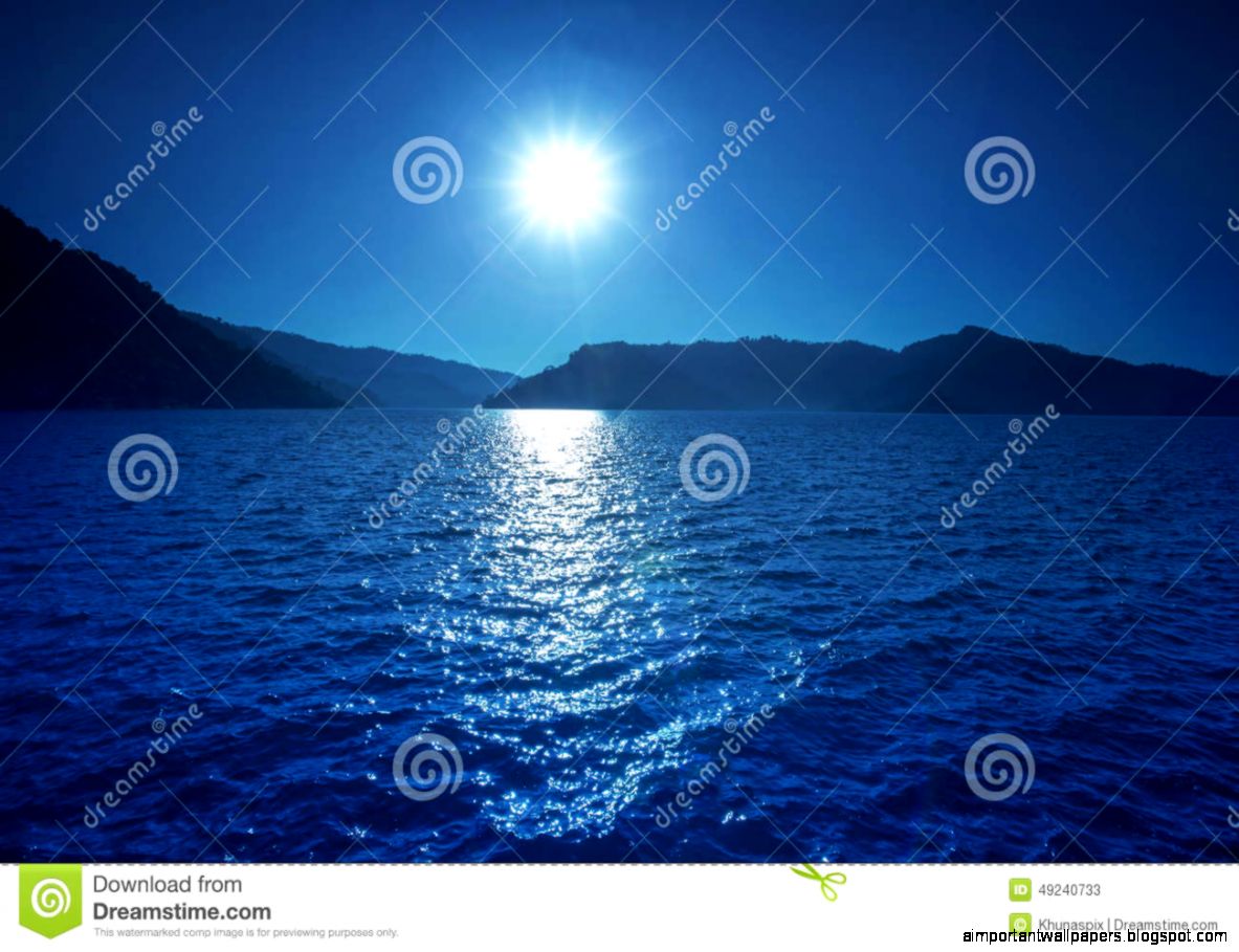 Sun Shining Over Blue Water Of Fresh Water Lake And Mountain Bac Sun Shining Over Blue Water Of Fresh Water Lake And Mountain Bac