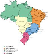 Mapa brasil estados e regiões.