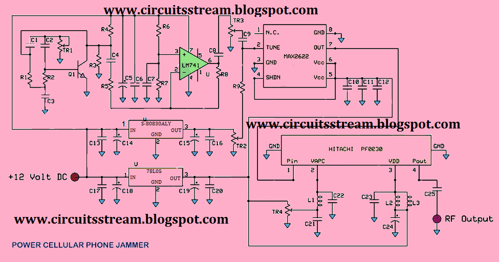 Schematic: Full Power Mobile Phone Jammer Wiring diagram Schematic