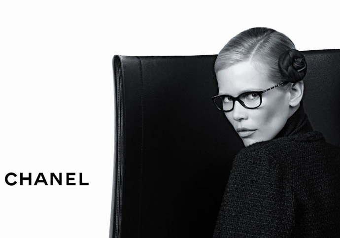 Chanel AW 2011 eyewear campaign featuring Claudia Schiffer