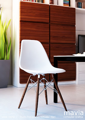 Cinema 4d e Vray rendering oggetti - 3d sedia moderna per soggiorno-sala pranzo,cucina