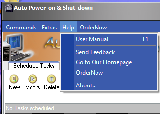 شرح قوائم برنامج Auto Power-on & Shut-down