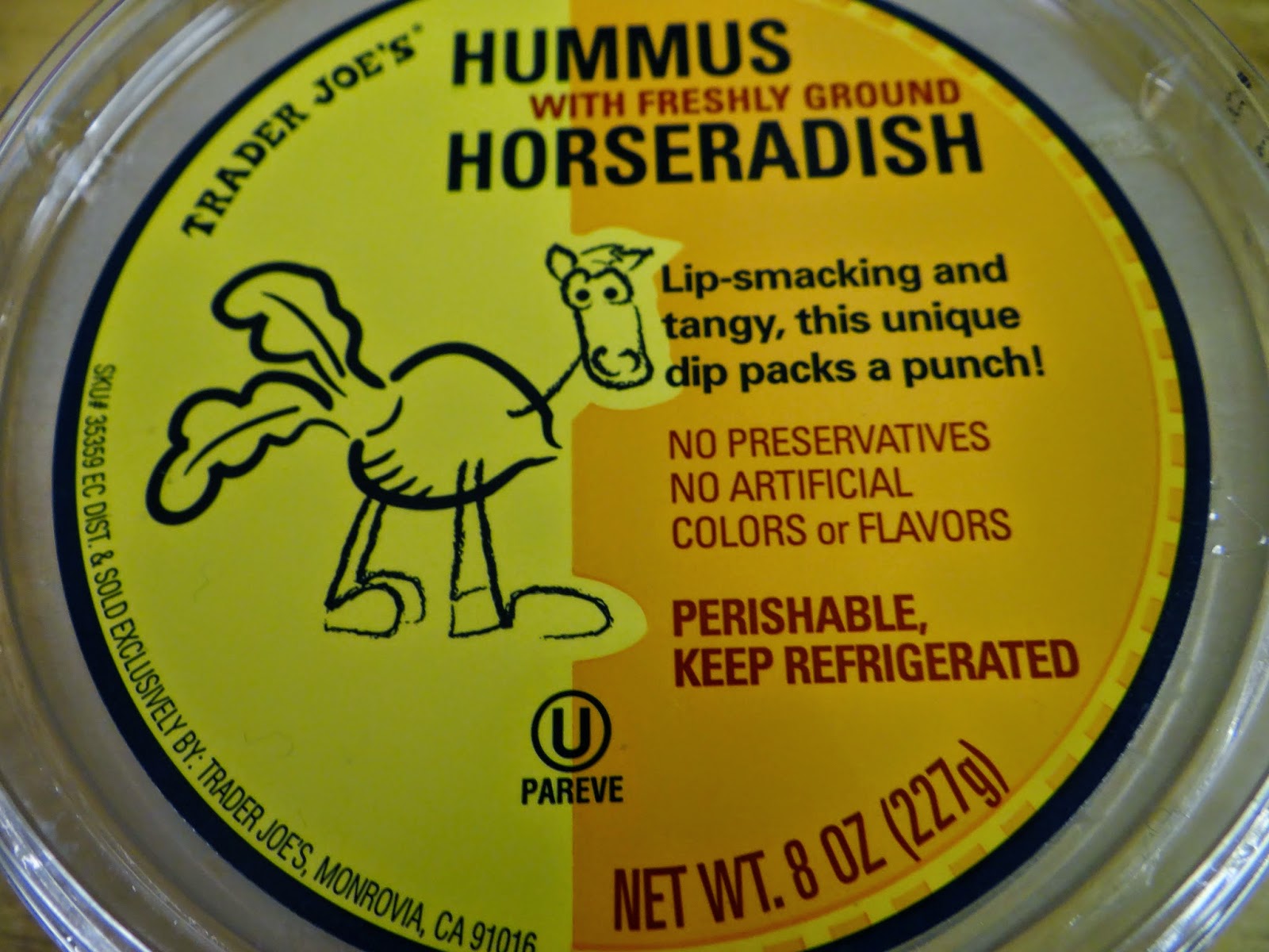 Trader Joe's 365 Day 59 Hummus with freshly ground Horseradish