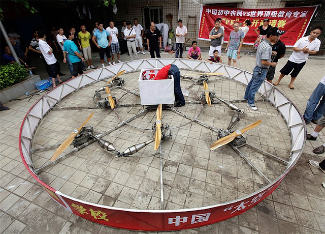 Former Chinese Farmer Builds Homemade Flying Saucer