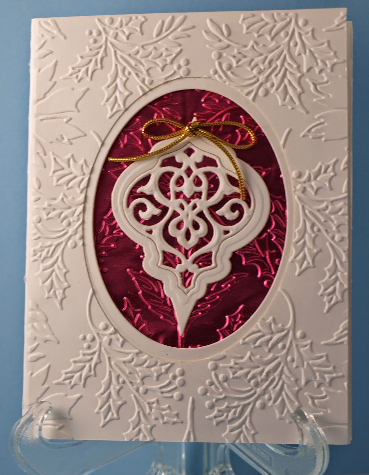 MagPie's Corner Embossing Folder meets Christmas Ornament.....