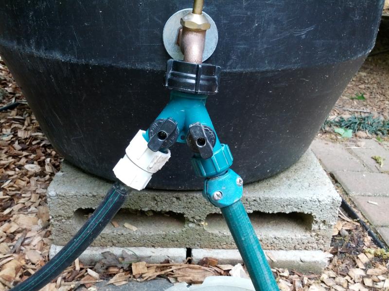 Delete the Nuts Rain barrels Plumbing them all together.