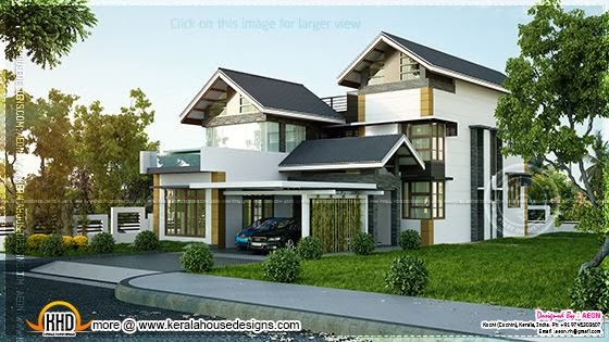 Contemporary sloping roof
