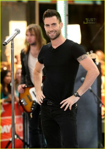 After all there's no room left on his other arm Adam Levine on The Stage