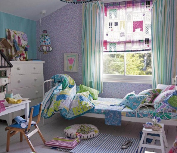 playful spring kids bedroom