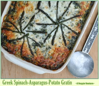 Greek Spinach-Asparagus-Potato Gratin (Spinaki me Sparaggia Orgraten)