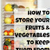 Storing Fruits And Vegetables