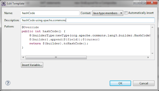 Eclipse Preferences - Java hashCode() template