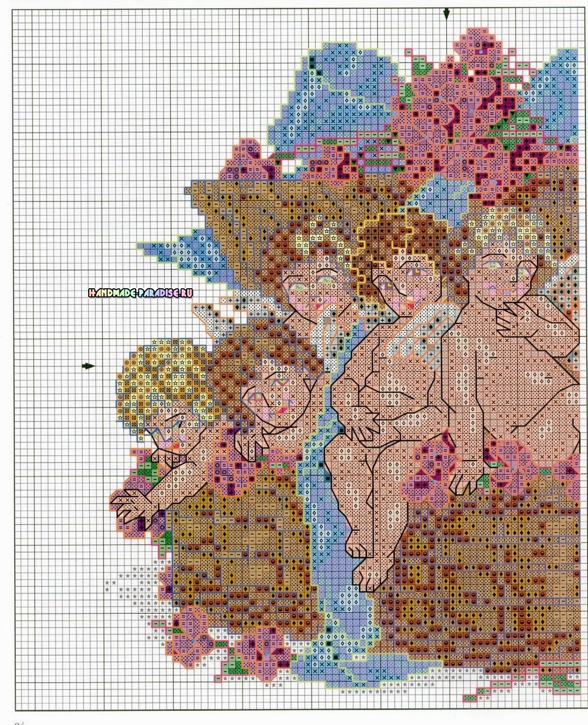 Схема вышивки крестом ангелов Схема вышивки крестом ангелов