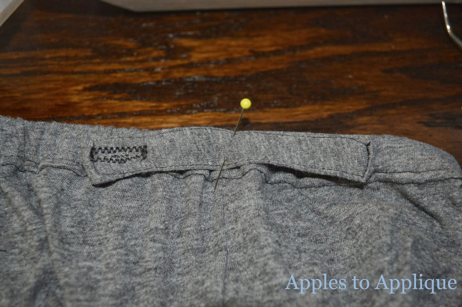 Apples to Applique Adjustable Baby Pants from an Old Shirt
