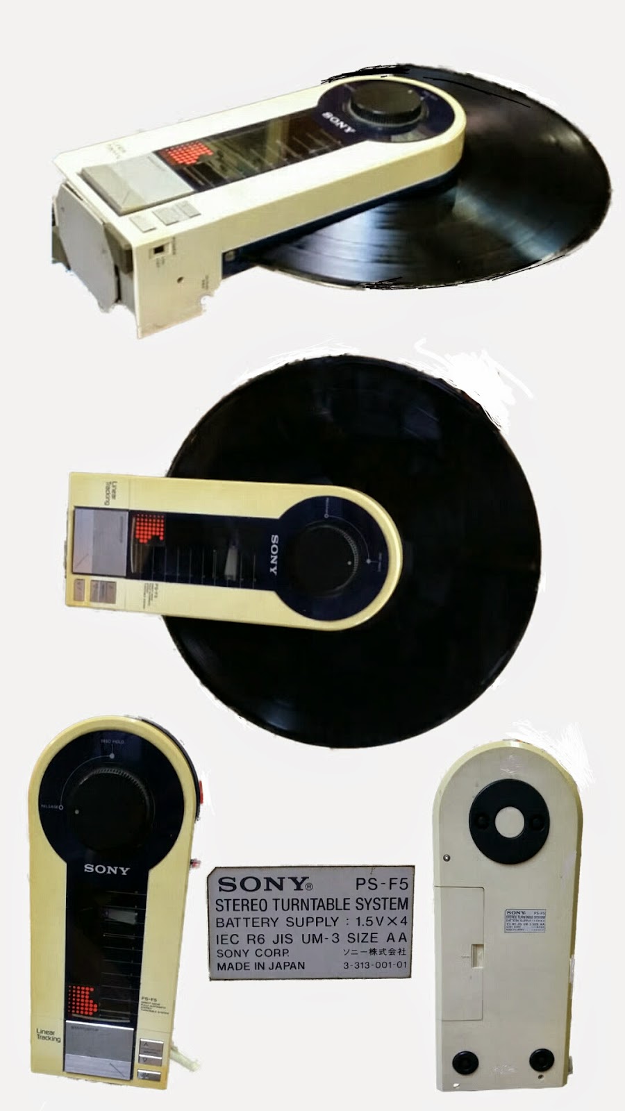 Hi Fi Fever Sony battery cell operating Portable LP Player PSF5