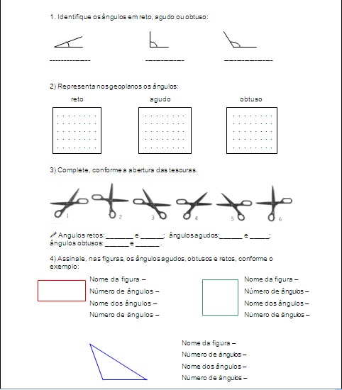 Quarto Ano Questionários: Ângulos