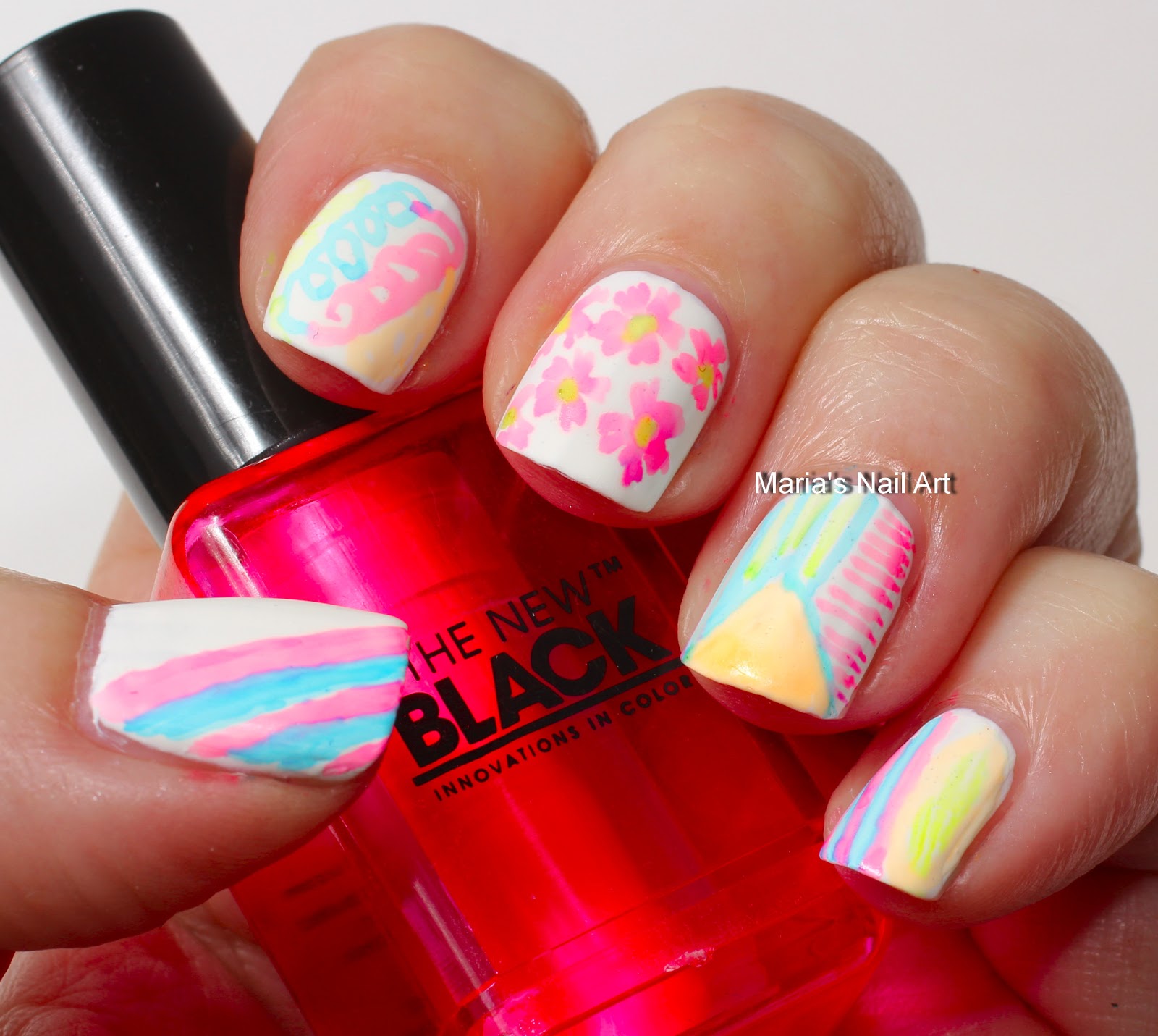 Marias Nail Art and Polish Blog Highlighter pen nail art a whimsical
