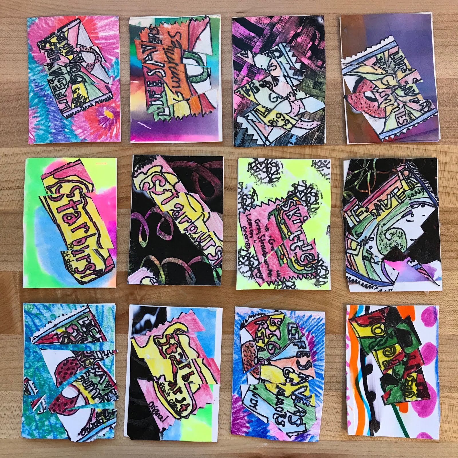 Mini Matisse Artist Trading Cards, Abstract Observational Drawing