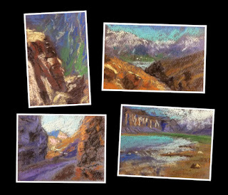 Thumbnail sketches or study sketches of landscapes from Himachal Pradesh by Manju Panchal