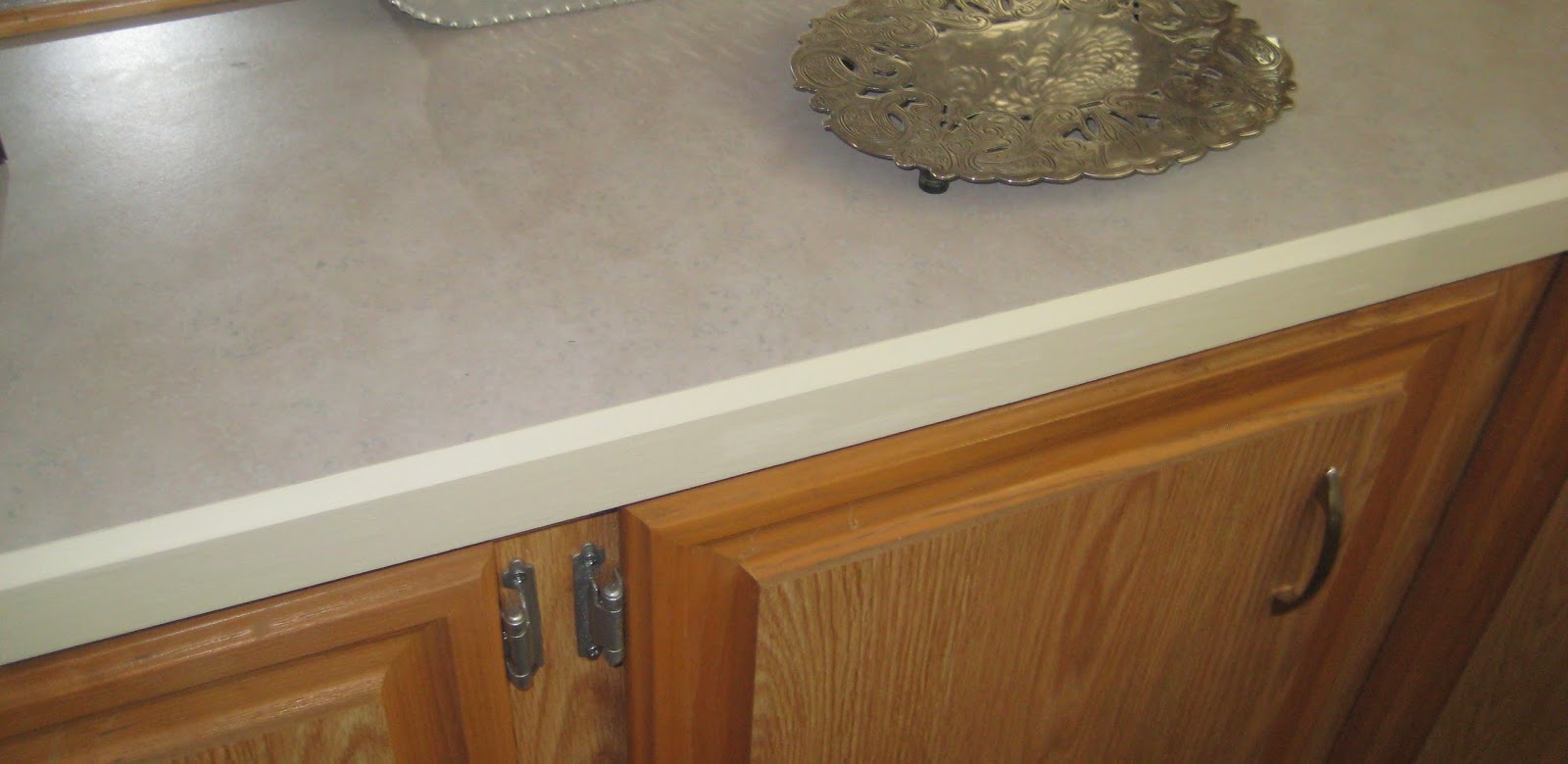 Our Park Model Vacation Home Countertop repair with Annie Sloan Old White Chalk Paint