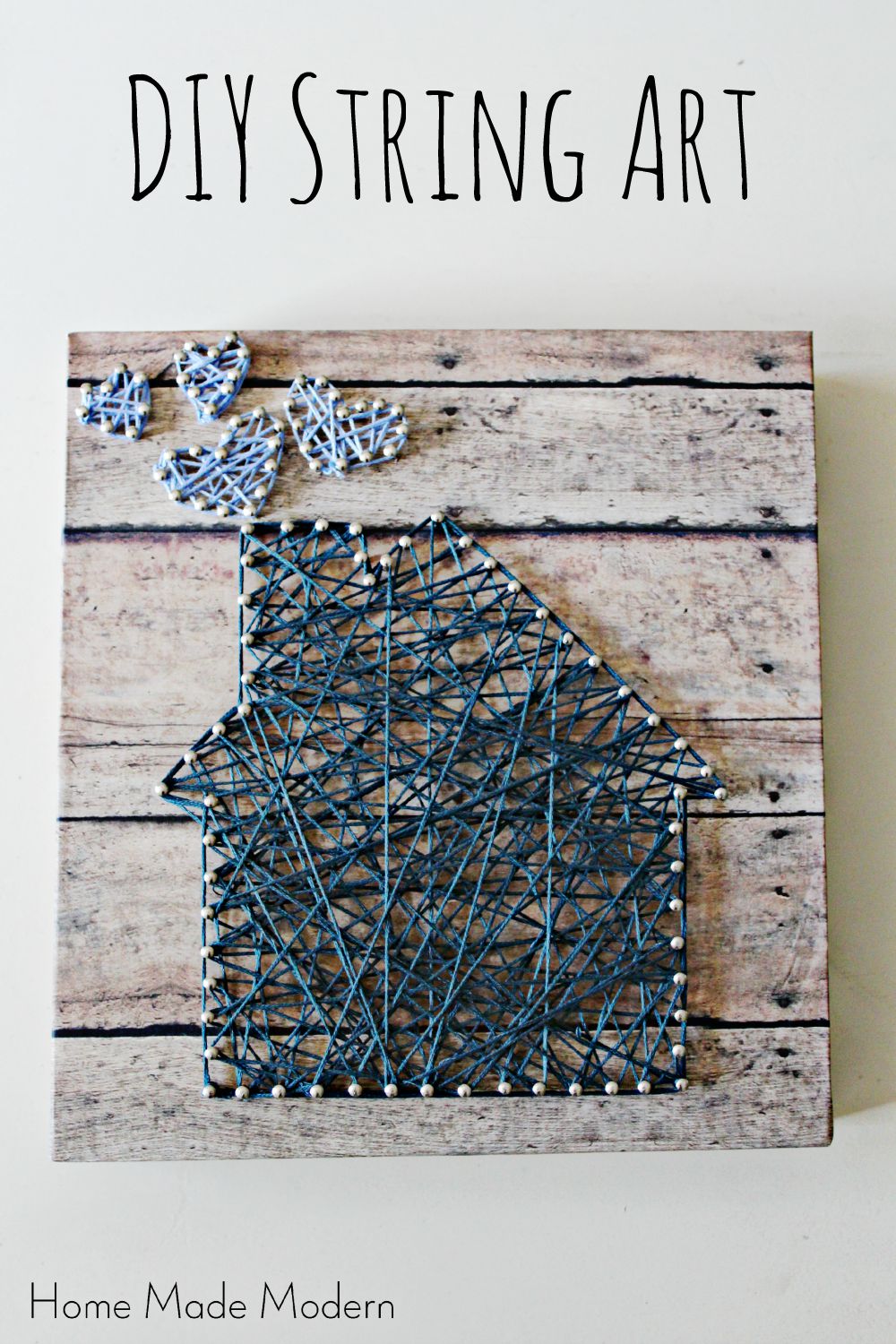 diy string art with heart smoke