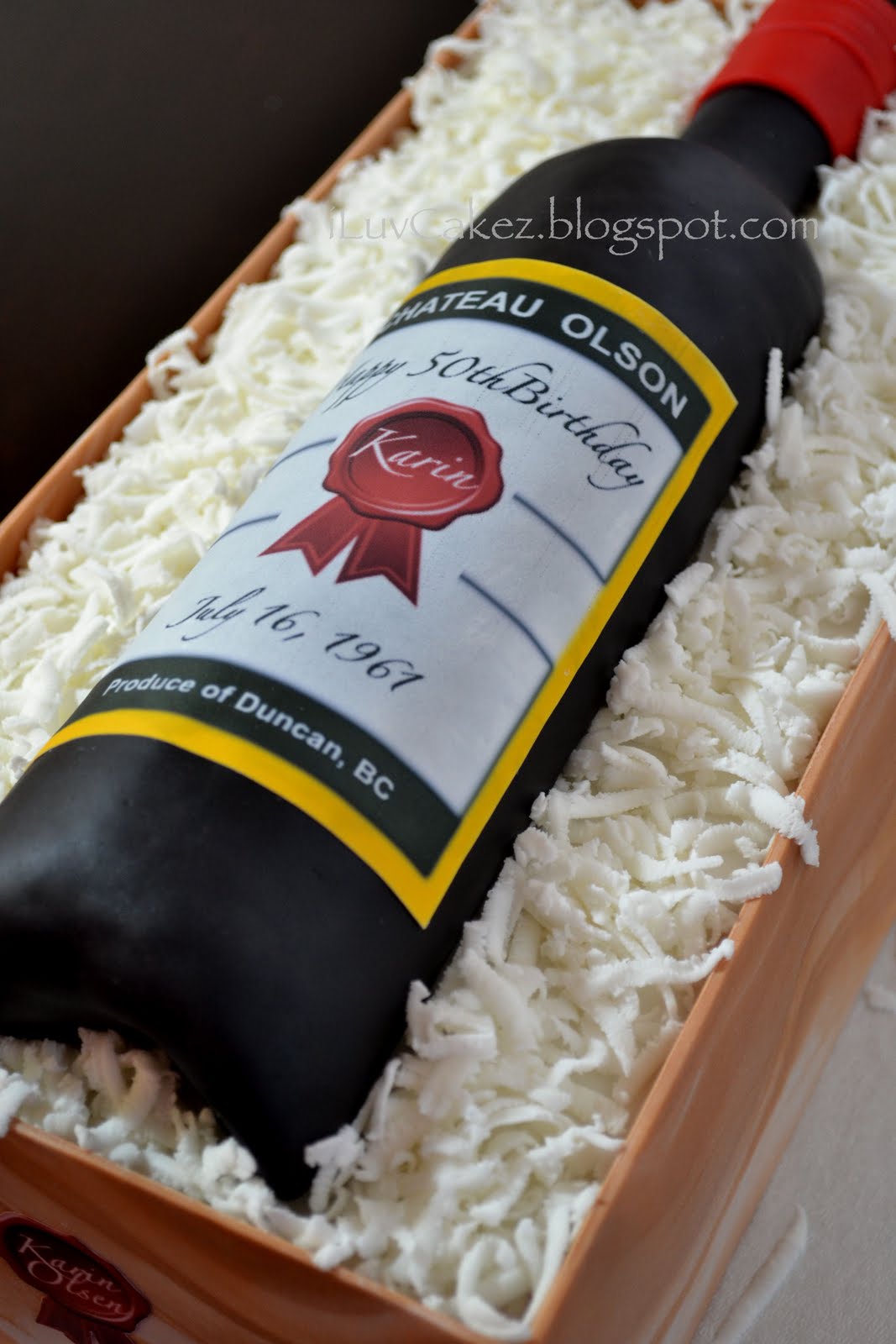 iLuv Cakez Wine Bottle Cake (Karin's Birthday Cake)