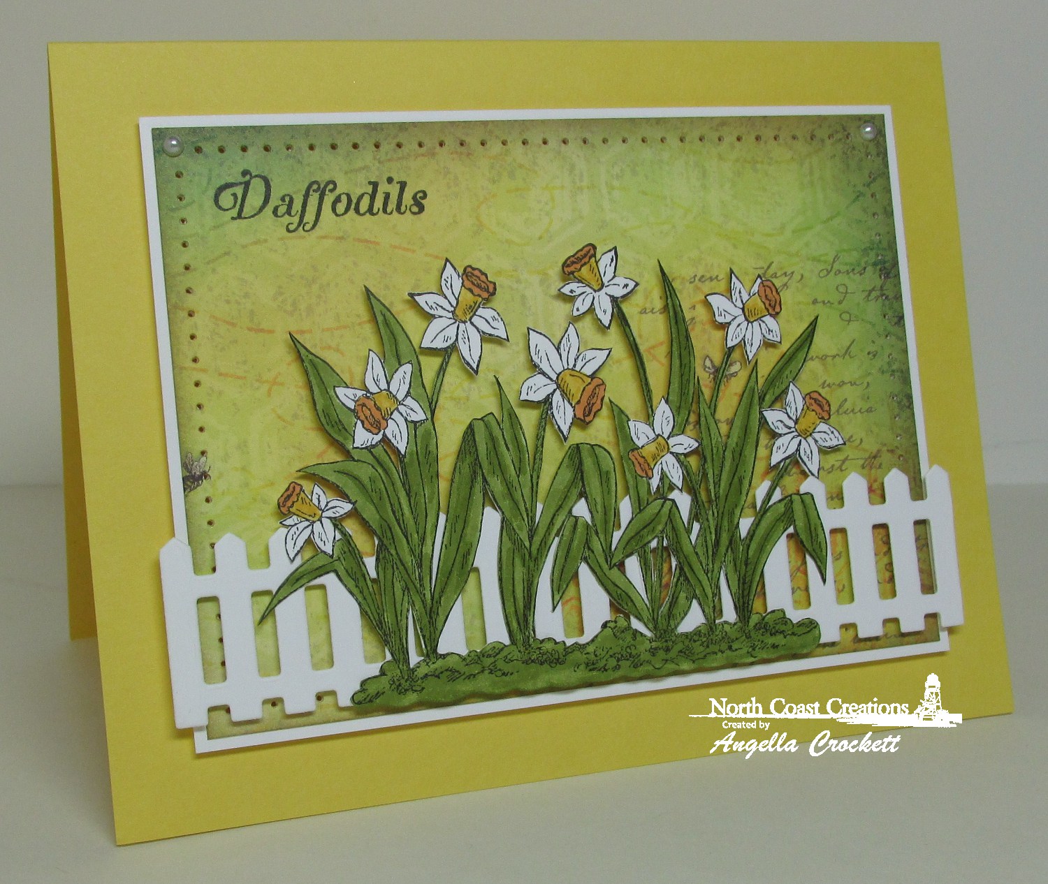 Stamps - North Coast Creations Daffodils, ODBD Custom Gate Die, ODBD Blooming Garden Paper Collection