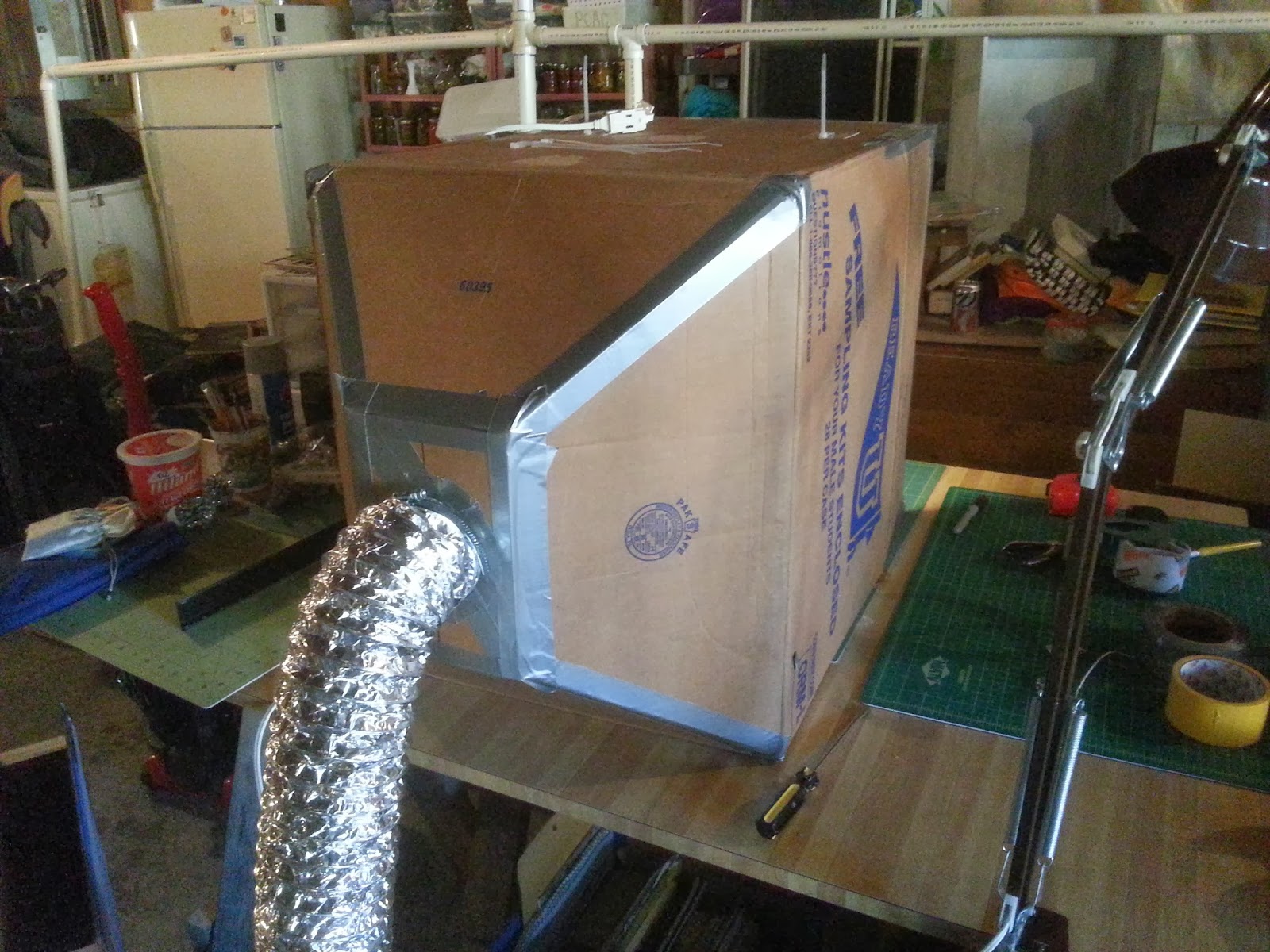 With Our Powers Combined DIY Cardboard Spray Booth