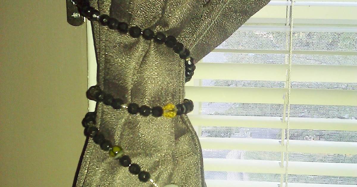 Inspired and "OnTheCheap" DIY Beaded Wire Curtain TieBacks