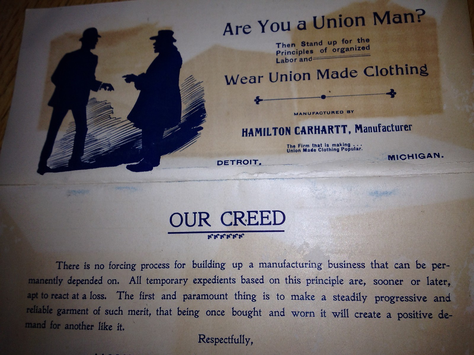 vintage workwear Early 1900's CARHARTT Union Made