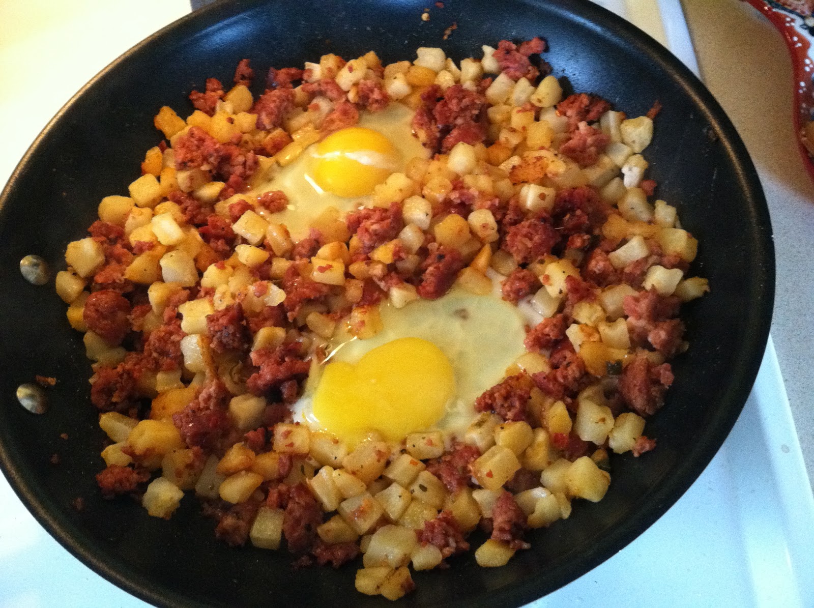 Bourbon and Chocolate Breakfast Chorizo Hash