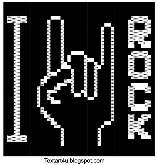 "I Rock" and "You Rock" Text Art Cool ASCII Text Art 4 U