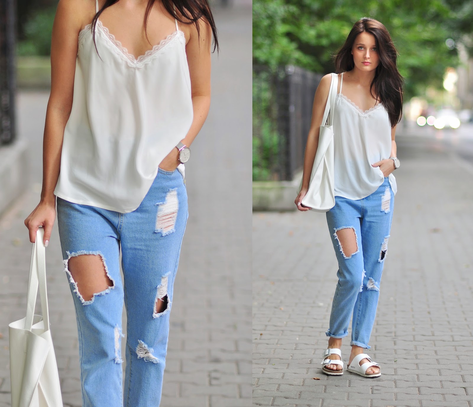 BOYFRIEND JEANS & CAMI TOP PATINESS
