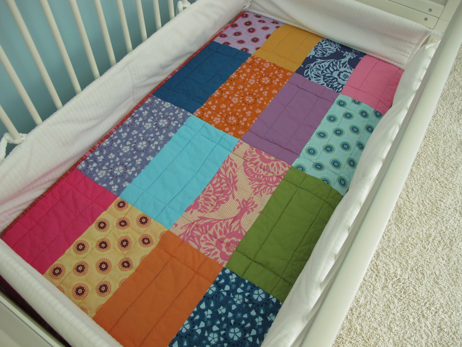 Modern Cozy Crib quilt that actually fits the crib!