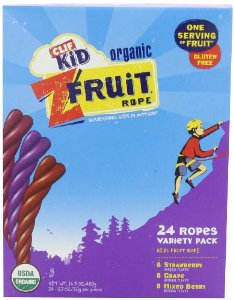 Clif Kid Organic Fruit Rope, Variety Pack, 8 Strawberry, 8 Mixed Berry, 8 Grape, Net Wt. 16.9 Oz. Pack of 24