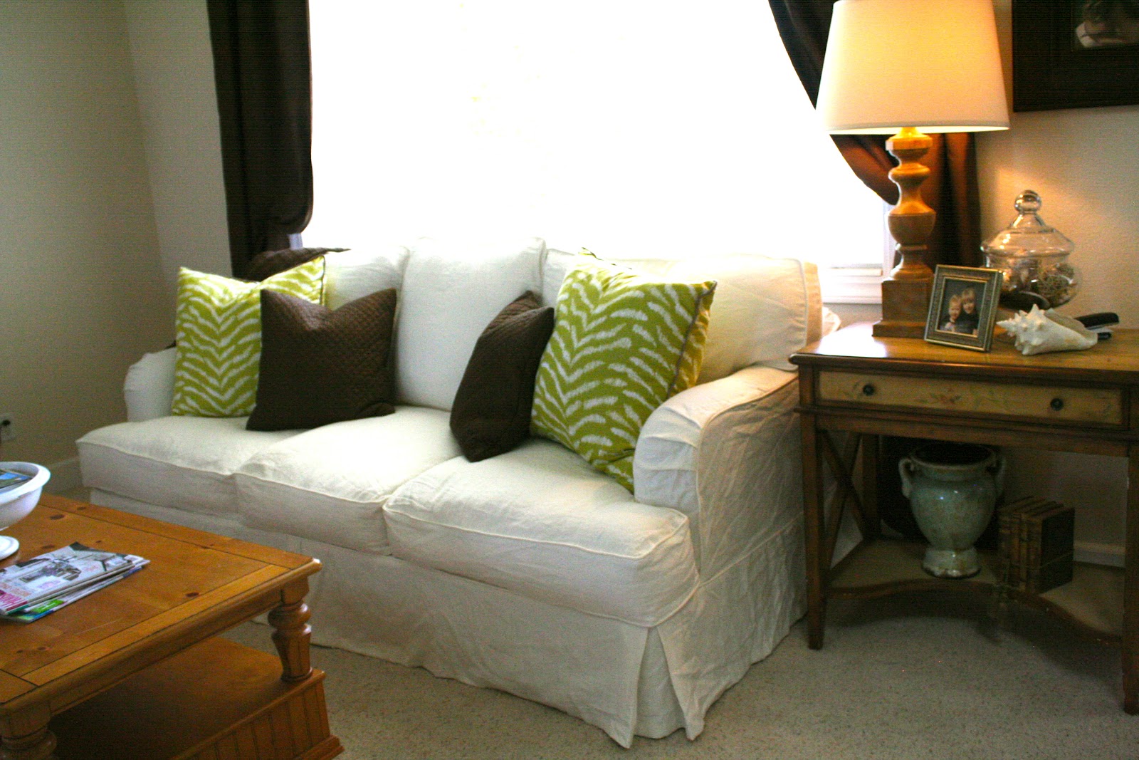 Custom Slipcovers by Shelley Jan's White Linen Couch