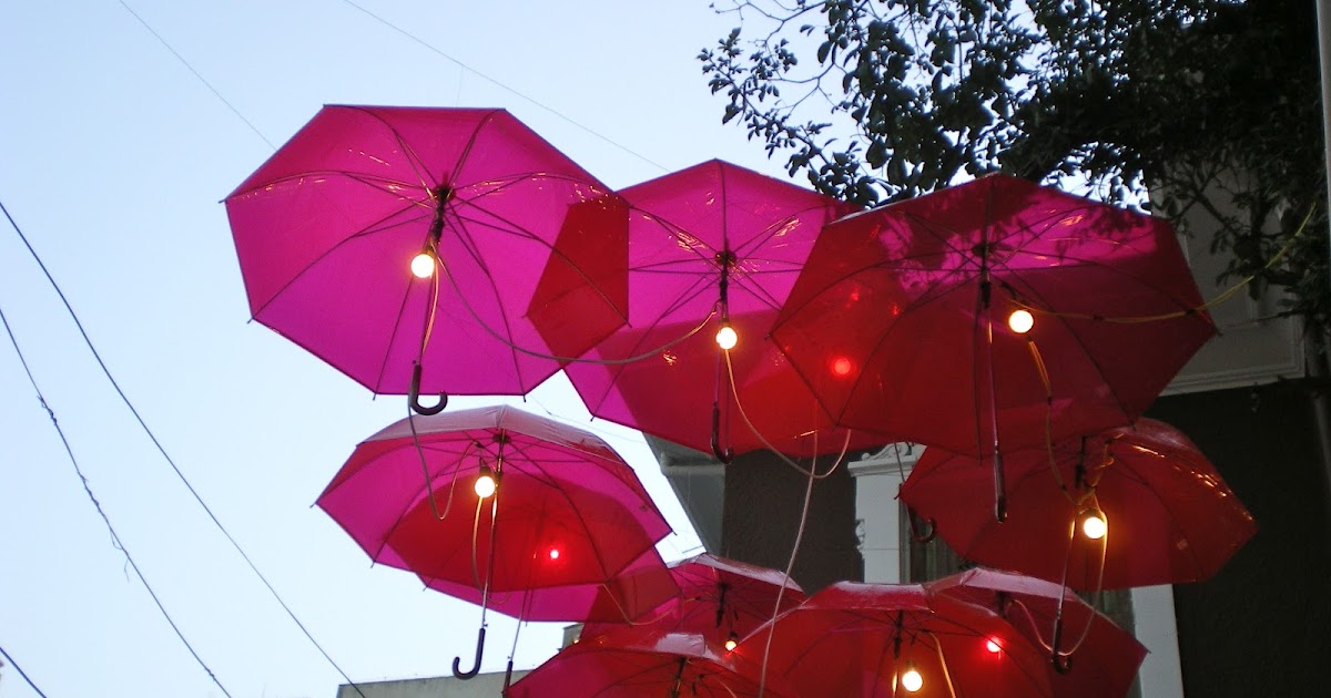 The Lookout DIY design floating umbrella lights