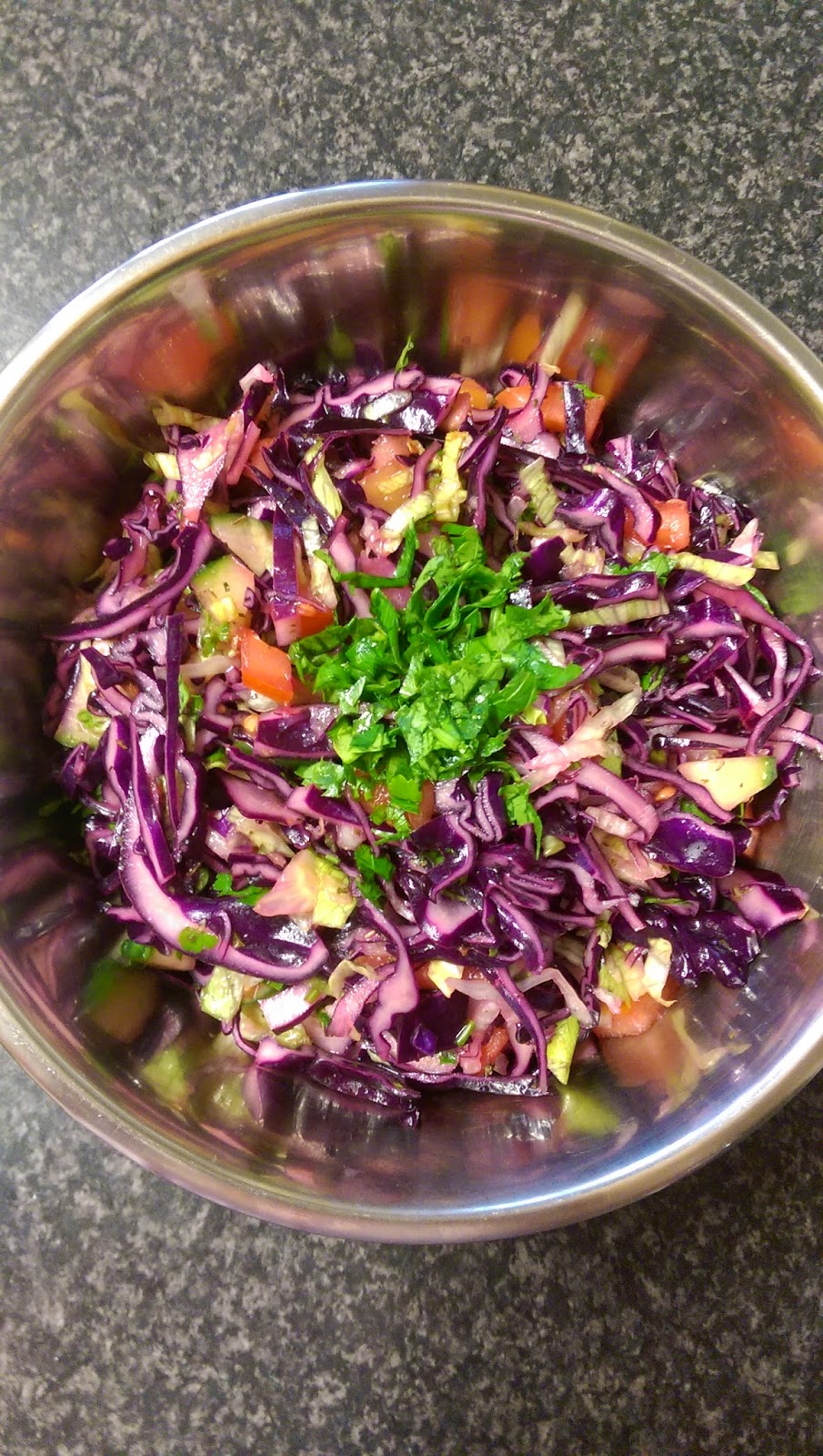 nosaibasfood ) Red cabbage salad Lebanese style