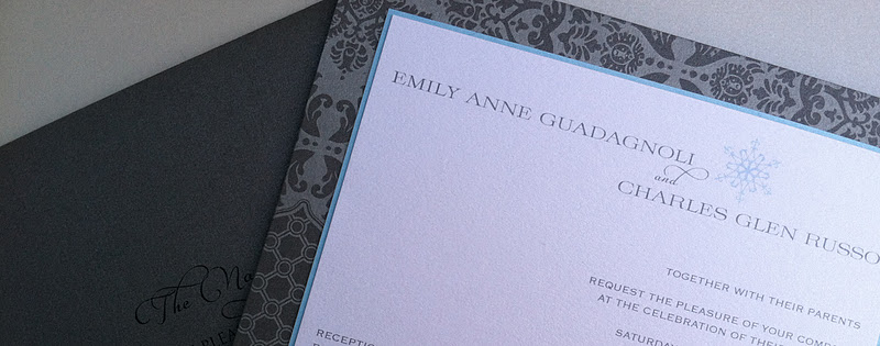 The next part of the design process were the invitations for Emily's Bridal