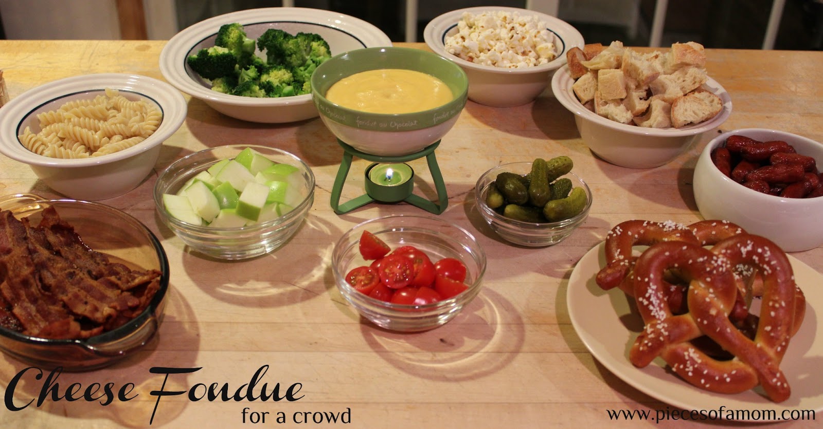 Perfect Party Food Cheese Fondue Pieces of a Mom