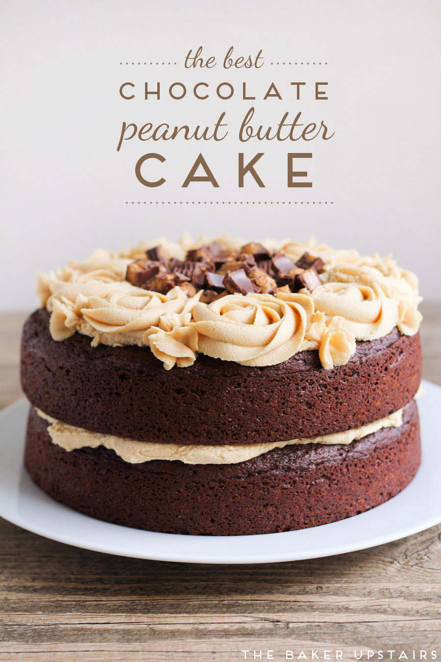 This chocolate peanut butter cake is so luscious and decadent, with the perfect combination of flavors!