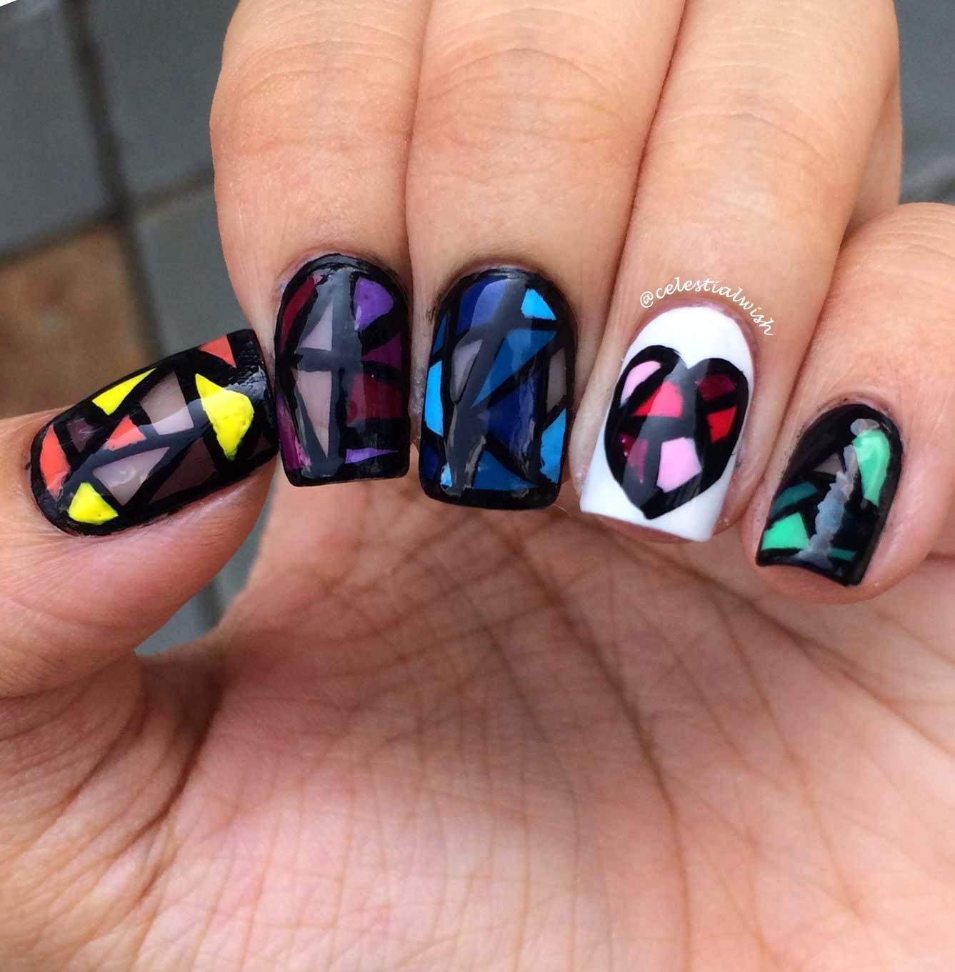 My Stained Glass mani indoors!