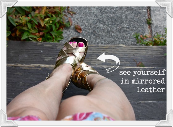 Shine On: Mirrored Leather Sandals