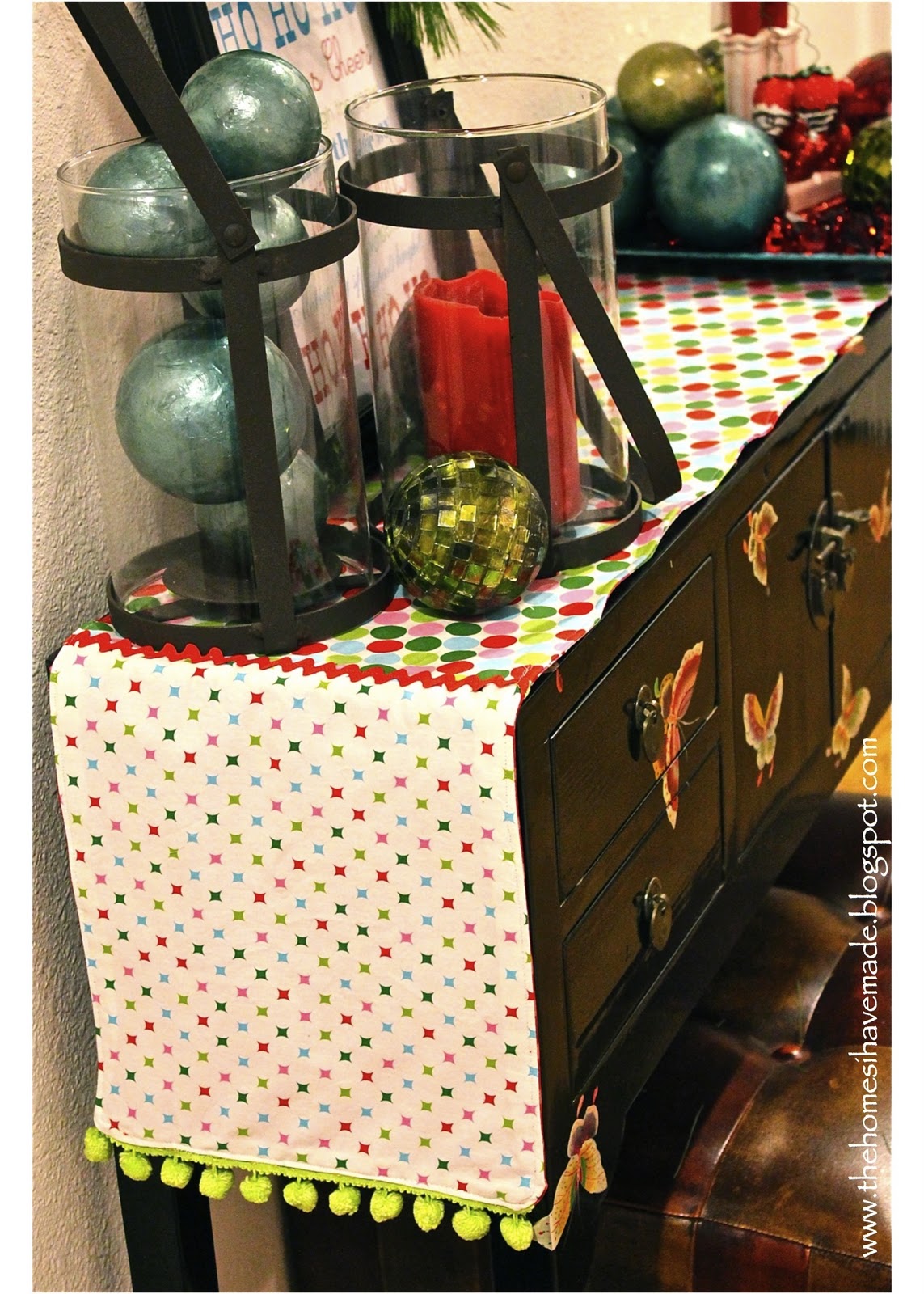 Console Table Runner and Holiday "Mantel" The Homes I Have Made