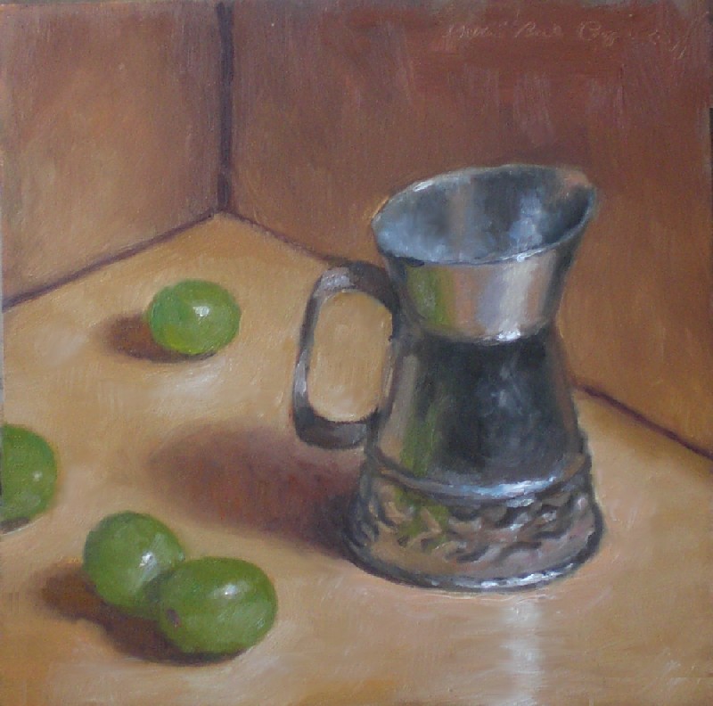 Debbie's Art Space Still LIfe with Metal Pitcher