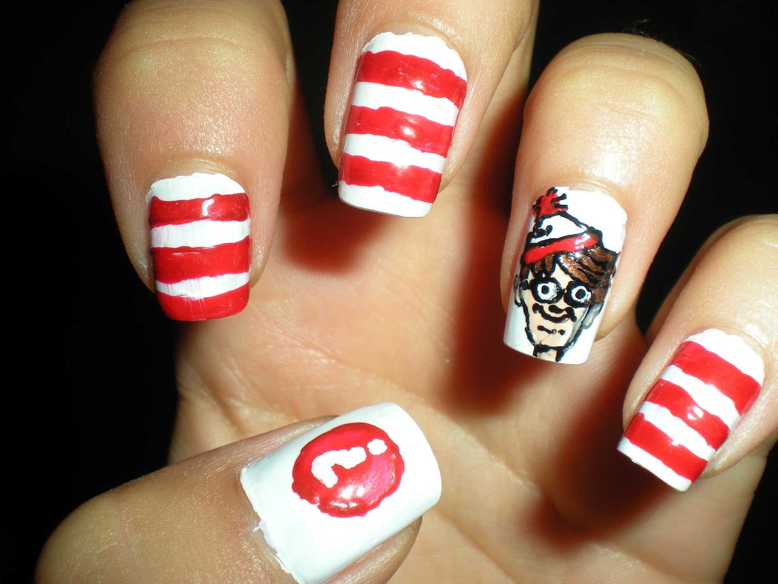 Metallic Maria Where's Waldo nails!