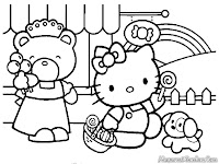 Gambar Sketsa Hello Kitty Untuk Diwarnai Anak-Anak