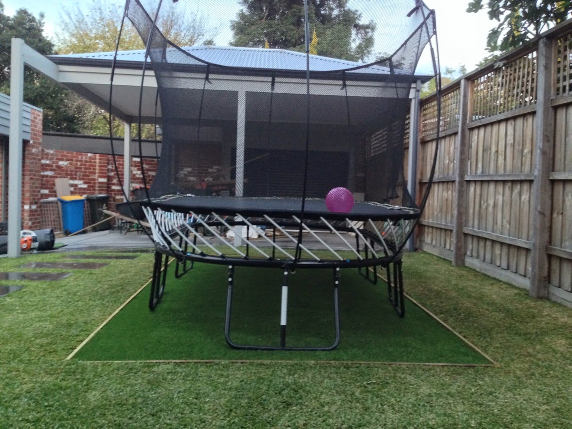 Grass Solutions Pty Ltd Solve Lawn Maintenance around the trampoline
