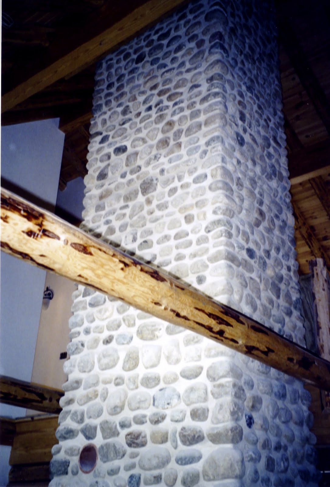 Adirondack cobblestone chimney
