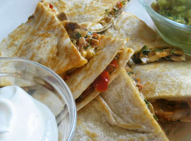 Mushroom and Goat Cheese Quesadillas with SunDried Tomatoes Lisa's